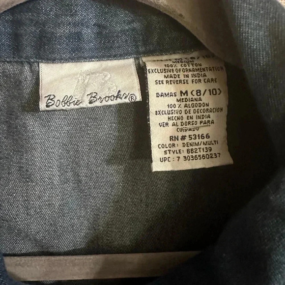 Bobbie Brooks Vintage Jean Zip‎ Up Vest Size Medium - Picture 5 of 7